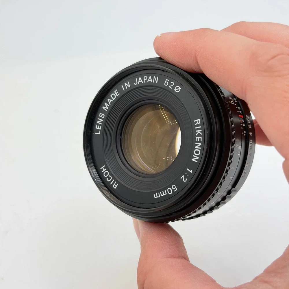 Ricoh Rikenon 50mm f2 Manual Focus Lens Pentax K Mount Made in Japan 52mm Filter